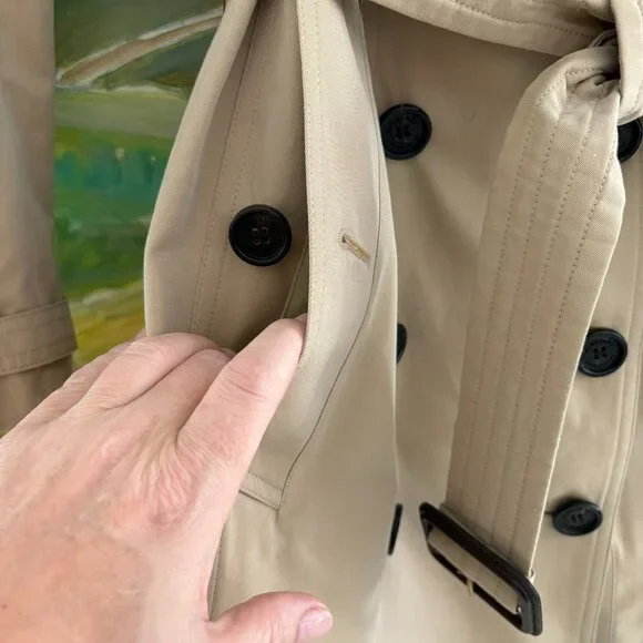 Burberry The Sandringham Heritage Trench Short Coat England Size US 0 XS - Picture 7 of 16